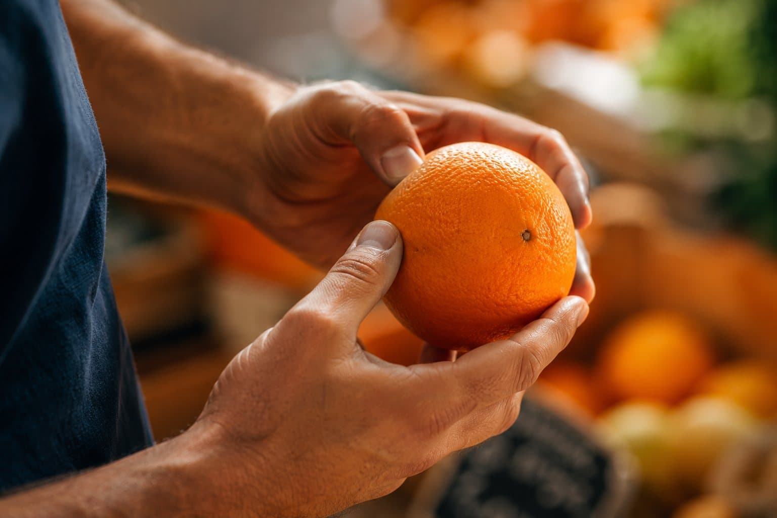 Seleccionando fruta fresca